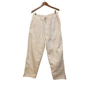 Men's Jogging Sports White Pants Daily Sweatpants Size L Casual